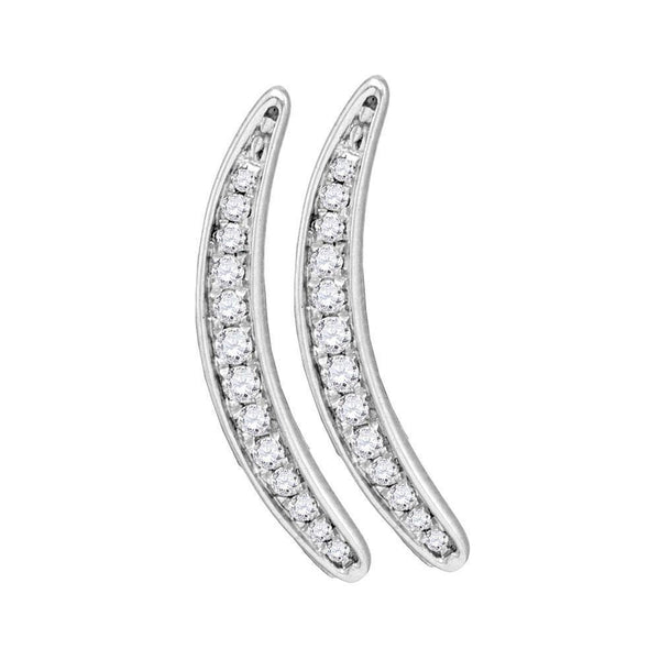 Sterling Silver Round Pave-set Diamond Climber Earrings 1/5 Cttw - Gold Americas