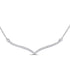10K White Gold Womens Round Diamond Contoured Bar Pendant Necklace 1/4 Cttw