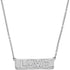 10K White Gold Womens Round Diamond Love Bar Pendant Necklace with 18" Chain 1/8 Cttw