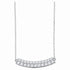 14K White Gold Womens Round Diamond Curved Double Row Bar Necklace 1.00 Cttw
