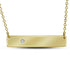 10K Yellow Gold Womens Round Diamond Rectangle Bar Necklace .02 Cttw