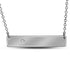 10K White Gold Womens Round Diamond Rectangle Bar Necklace .02 Cttw