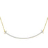 10K Yellow Gold Womens Round Diamond Curved Bar Necklace 1/3 Cttw