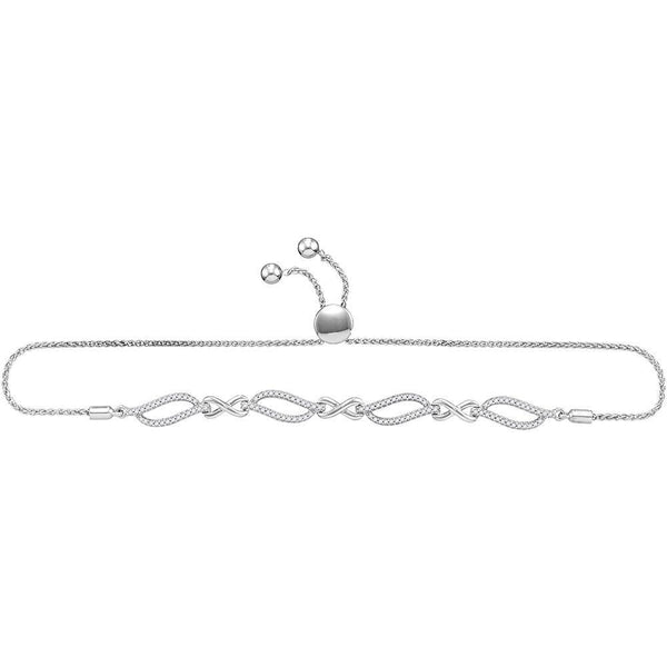 Gold Diamond Oval Link Bolo Bracelet