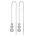 10K White Gold Round Diamond Triple Circle Cluster Threader Earrings 1/4 Cttw - Gold Americas