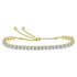10K Yellow Gold Diamond Studded Bolo Bracelet 1/2 Cttw