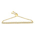 10K Yellow Gold Diamond Studded Bolo Bracelet 1/4 Cttw