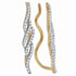 10K Yellow Gold Round Diamond Vertical Twist Climber Earrings 1/4 Cttw - Gold Americas