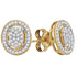 10K Yellow Gold Round Diamond Oval Framed Cluster Screwback Earrings 1/4 Cttw - Gold Americas