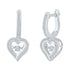 10K White Gold Round Diamond Heart Dangle Hoop Earrings 1/4 Cttw - Gold Americas