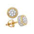10K Yellow Gold Mens Round Diamond Fluted Flower Cluster Stud Earrings 1/2 Cttw - Gold Americas