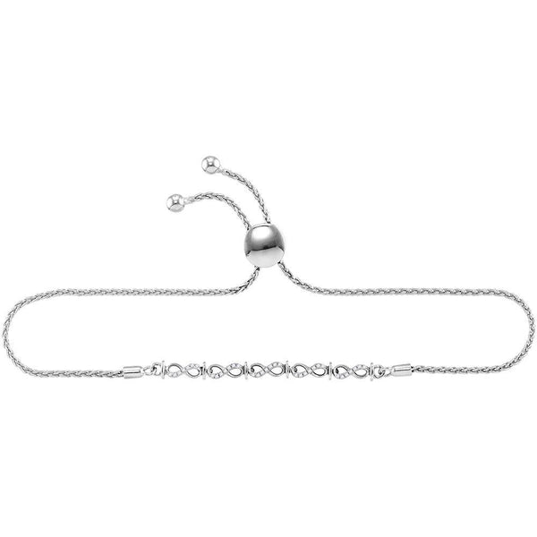 Diamond Infinity Link Bolo Adjustable Bracelet