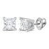14K White Gold Unisex Princess Diamond Solitaire Stud Earrings 1.00 Cttw - Gold Americas