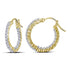14K Yellow Gold Round Diamond Single Row Hoop Earrings 1/2 Cttw - Gold Americas