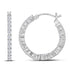 14K White Gold Round Diamond Single Row Hoop Earrings 1-1/2 Cttw - Gold Americas