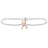 Sterling Silver Diamond Pink Awareness Ribbon Fashion Bracelet 1/20 Cttw