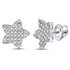 10K White Gold Mens Round Diamond Star Cluster Earrings 1/6 Cttw - Gold Americas