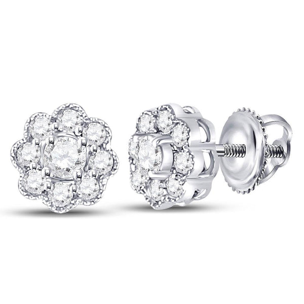 Gold Round Diamond Flower Solitaire