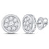 14K White Gold Round Diamond Circle Cluster Stud Earrings 1/2 Cttw - Gold Americas