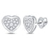 14K White Gold Round Diamond Heart Cluster Earrings 1/2 Cttw - Gold Americas