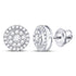 14K White Gold Round Diamond Solitaire Cluster Stud Earrings 1/4 Cttw - Gold Americas