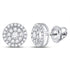 14K White Gold Round Diamond Solitaire Cluster Stud Earrings 3/4 Cttw - Gold Americas