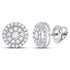 14K White Gold Round Diamond Solitaire Cluster Stud Earrings 1.00 Cttw - Gold Americas