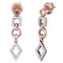 14K Rose Gold Round Diamond Geometric Dangle Earrings 1/3 Cttw - Gold Americas