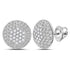14K White Gold Round Diamond Circle Cluster Stud Earrings 1/4 Cttw - Gold Americas
