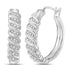 14K White Gold Round Diamond Cascading Hoop Earrings 1/20 Cttw - Gold Americas