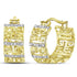 14K Yellow Gold Round Diamond Huggie Earrings 1/10 Cttw - Gold Americas