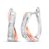 10K Two-tone Gold Baguette Diamond Hoop Earrings 1/3 Cttw - Gold Americas