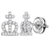 White Gold Round Diamond Crown Cross