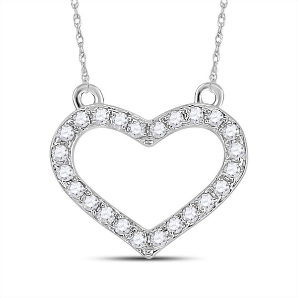 Round Diamond Heart Pendant