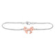 Sterling Silver Diamond Bow Ribbon Fashion Bracelet 1/20 Cttw