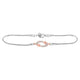 Sterling Silver Diamond Heart Loop Fashion Bracelet 1/12 Cttw