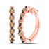 14K Rose Gold Round Brown Color Enhanced Diamond Hoop Earrings 1.00 Cttw - Gold Americas
