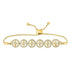 10K Yellow Gold Diamond Joined Circles Bolo Bracelet 1/3 Cttw
