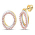 10K Tri-Tone Gold Round Diamond Oval Stud Earrings 1/5 Cttw - Gold Americas