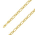 14k Yellow Gold Plated 11mm Silver Figaro Chain Size- 9" - Gold Americas