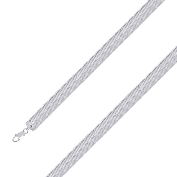 925 Sterling 11mm Silver Herring Bone Chain Size- 9" - Gold Americas