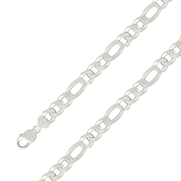 925 Sterling 11mm Silver E-Coated Figaro Chain Size- 8" - Gold Americas
