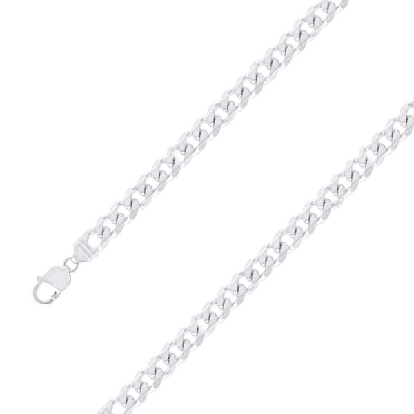 925 Sterling 11mm Silver Finish Classic Cuban Chain Size- 8" - Gold Americas