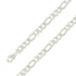 925 Sterling 11mm Silver Diamond Cut E-Coated Figaro Chain Size- 7" - Gold Americas