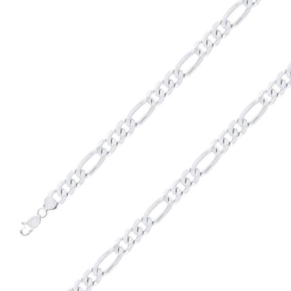 925 Sterling 11mm Silver Classic Figaro Chain Size- 7" - Gold Americas