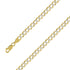 14k Yellow Gold Finish 11mm Silver Pave Cuban Chain Size- 7" - Gold Americas