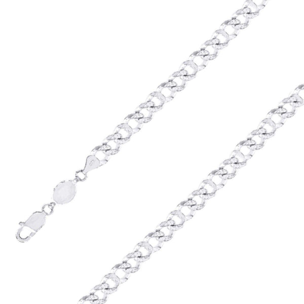 925 Sterling Silver Finish 11mm Diamond Cut Classic Cuban Chain Size- 9" - Gold Americas