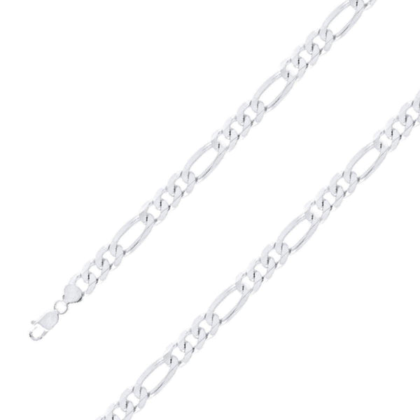 925 Sterling 11mm Silver Classic Figaro Chain Size- 9" - Gold Americas