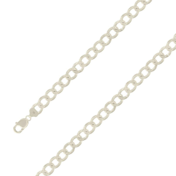 925 Sterling Silver 11mm E-Coated Diamond Cut Cuban Chain Size- 8" - Gold Americas