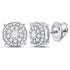 14K White Gold Round Diamond Concentric Circle Cluster Earrings 1/2 Cttw - Gold Americas